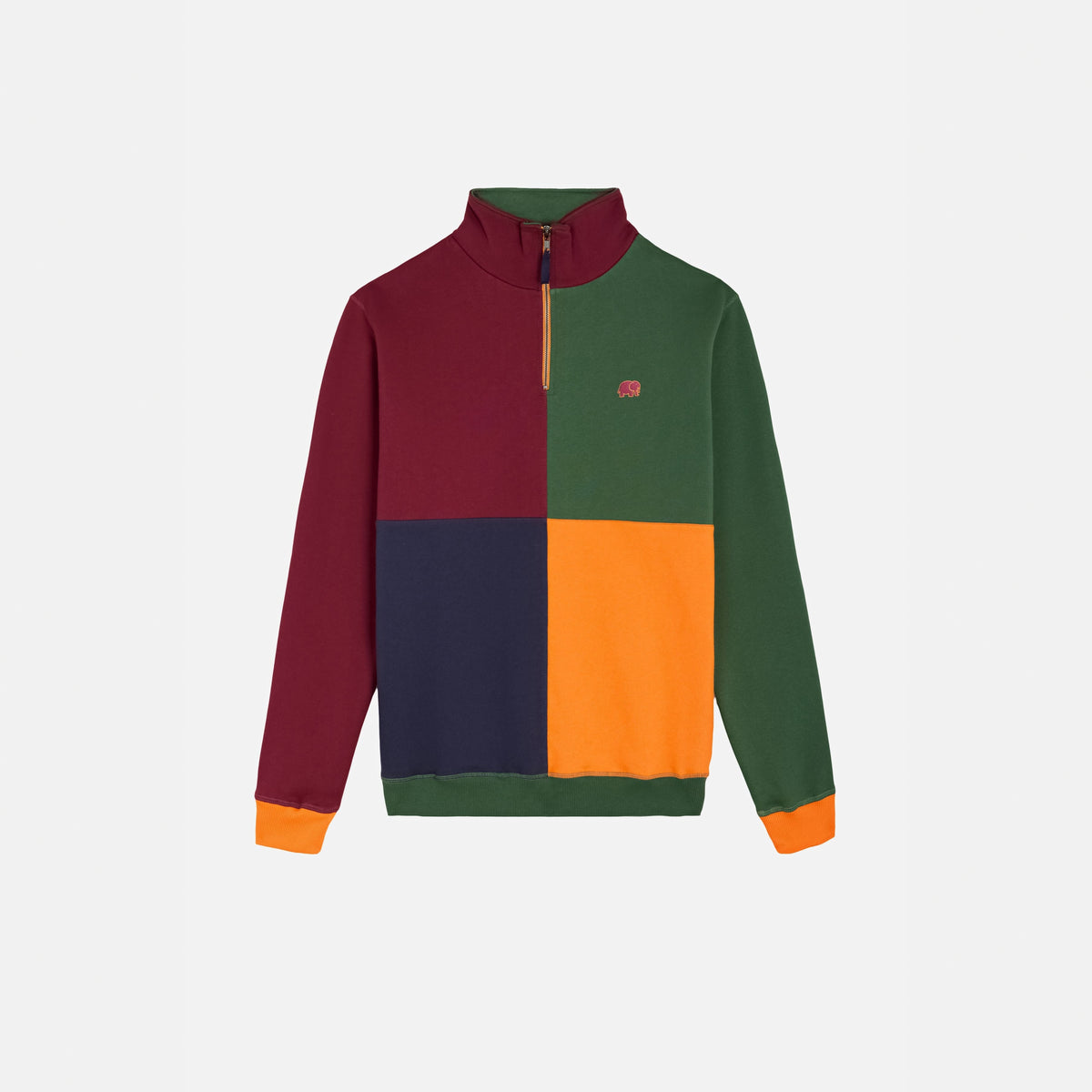 Color Block Half Zip Sweatshirt Harlequin