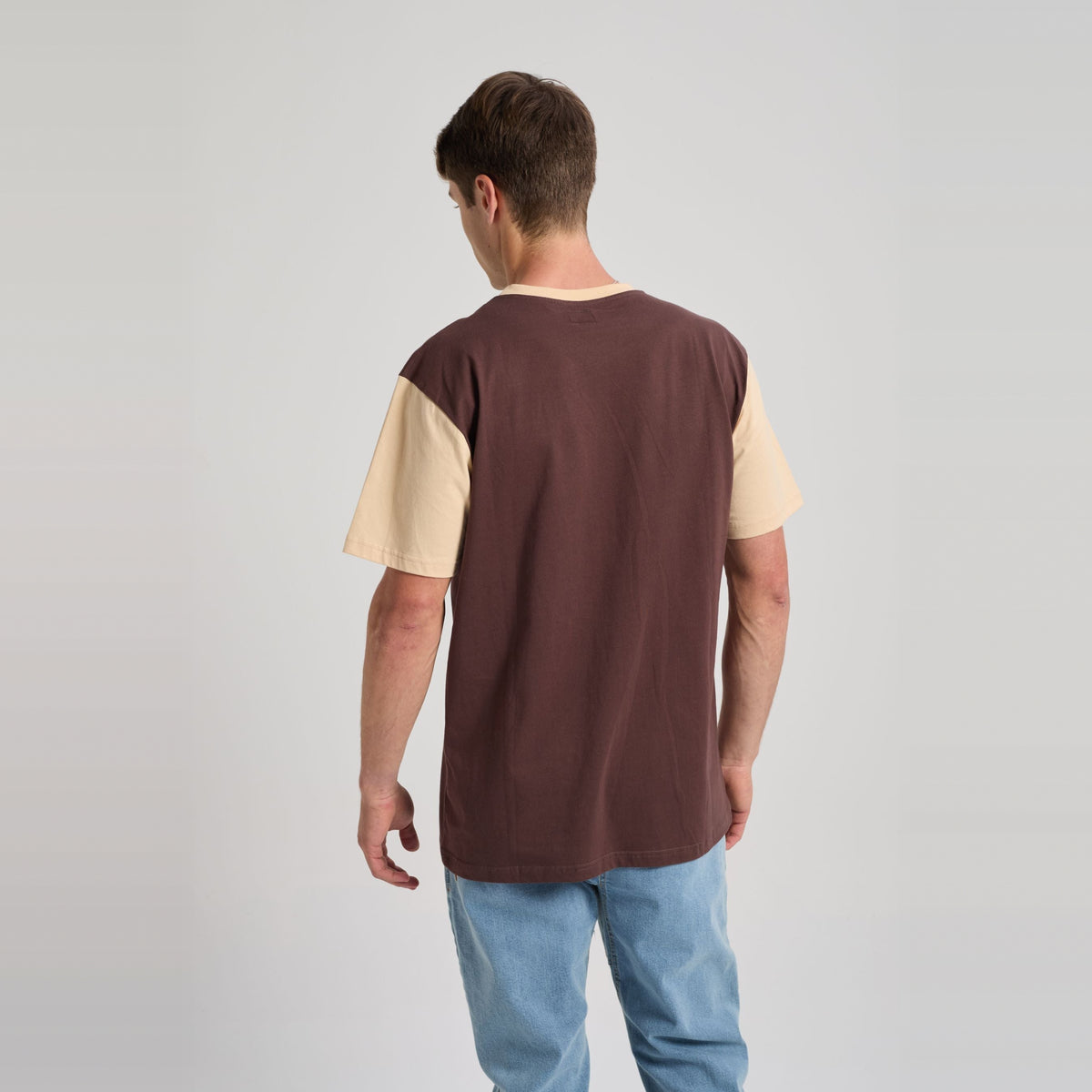 Color Block T-Shirt Solemnity Brown