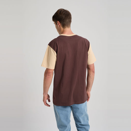 Color Block T-Shirt Solemnity Brown
