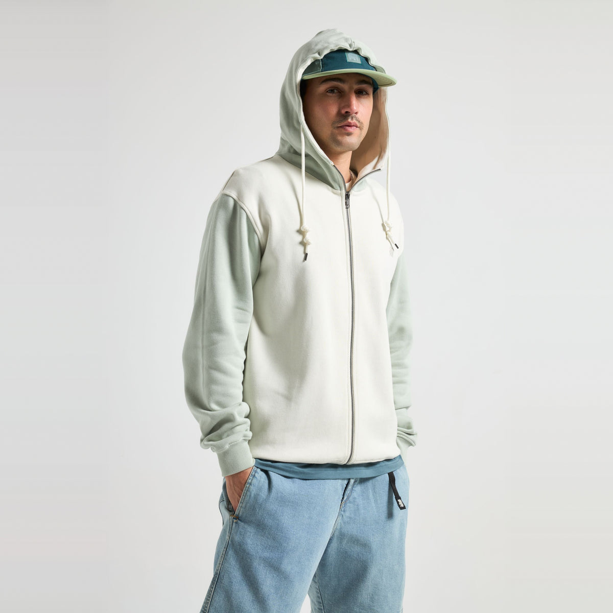 Color Block Zip Hoodie