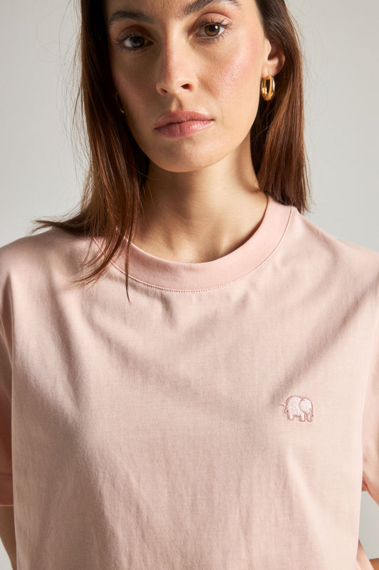 Women's Organic Essential T-Shirt Pale Pink - model front