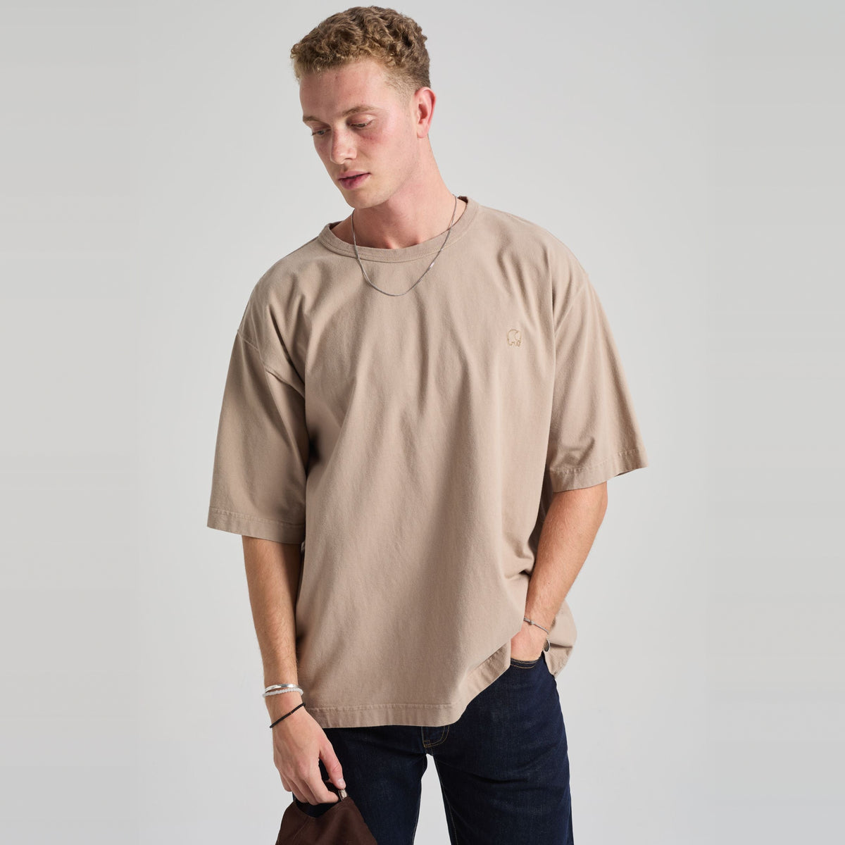 Essential Oversized T-Shirt Moon Rock Grey
