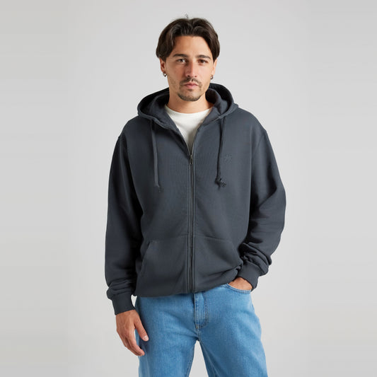 Essential Zip Hoodie Bitumen Grey