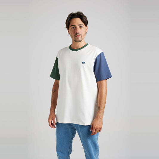 Organic Color Block T-Shirt Natural