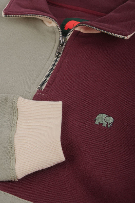 Color Block Quarter Zip Sweatshirt