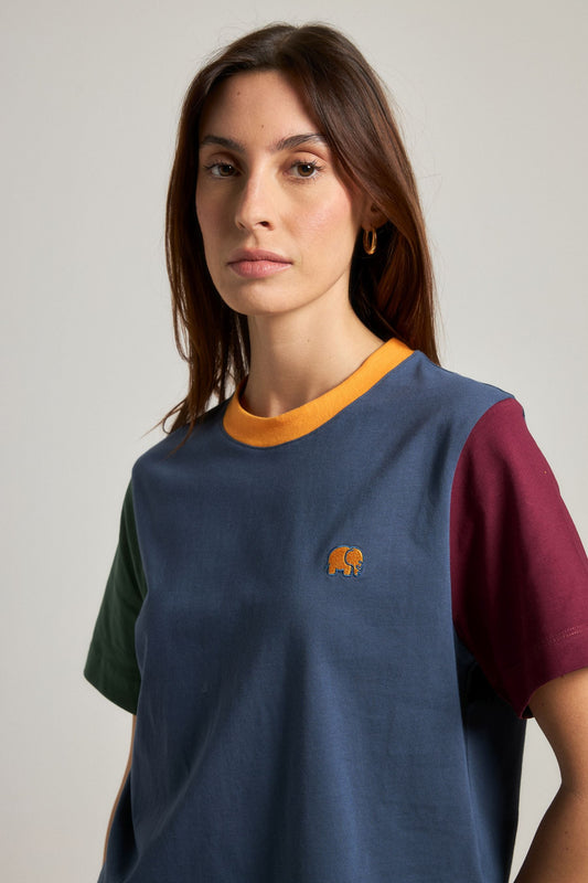 Women's Color Block T-Shirt Trendsplant Blue