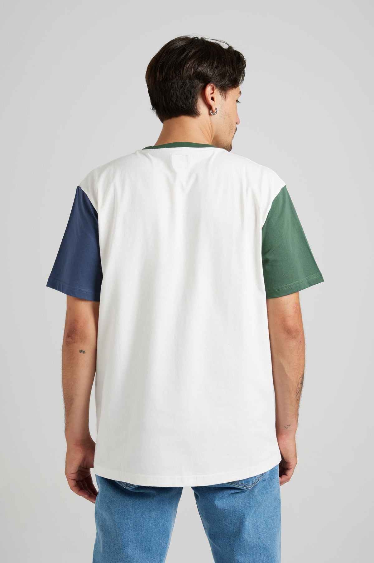 Organic Color Block T-Shirt Natural