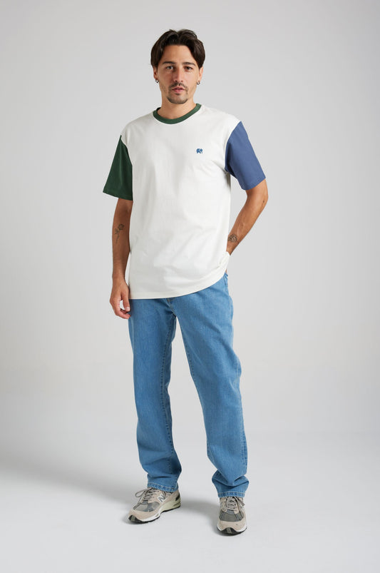 Organic Color Block T-Shirt Natural