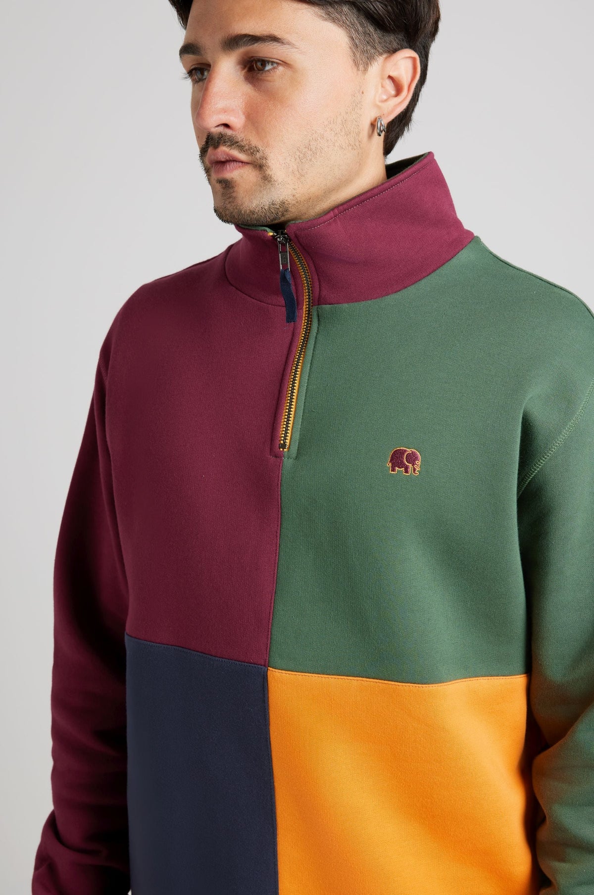 Color Block Half Zip Sweatshirt