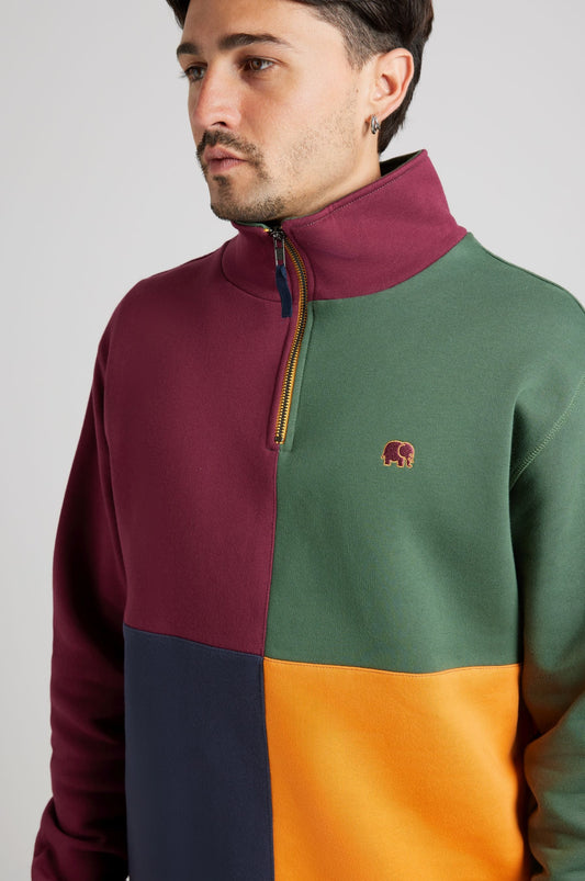 Color Block Half Zip Sweatshirt