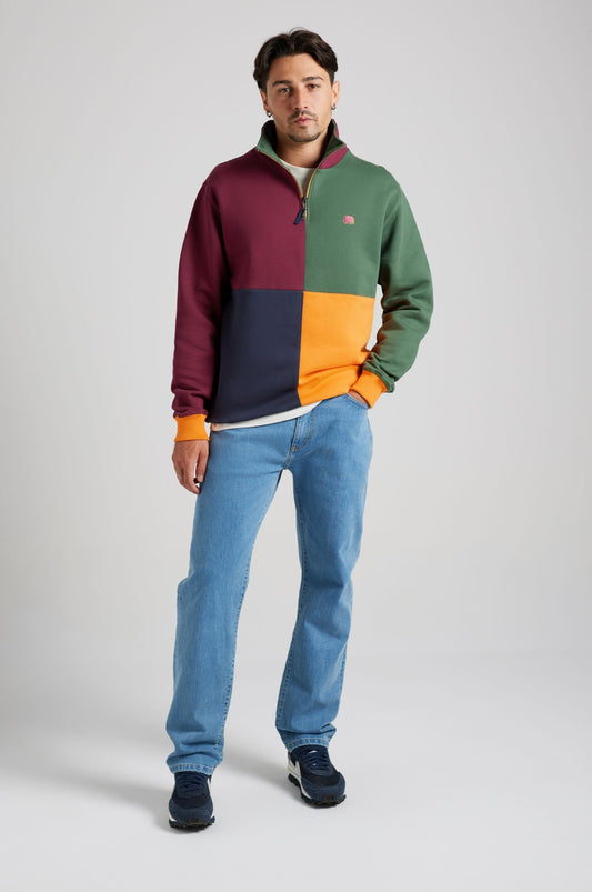 Color Block Half Zip Sweatshirt