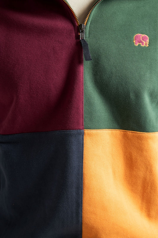 Color Block Half Zip Sweatshirt