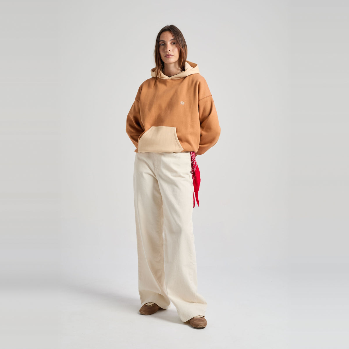 Women's Color Block Hoodie Cashew