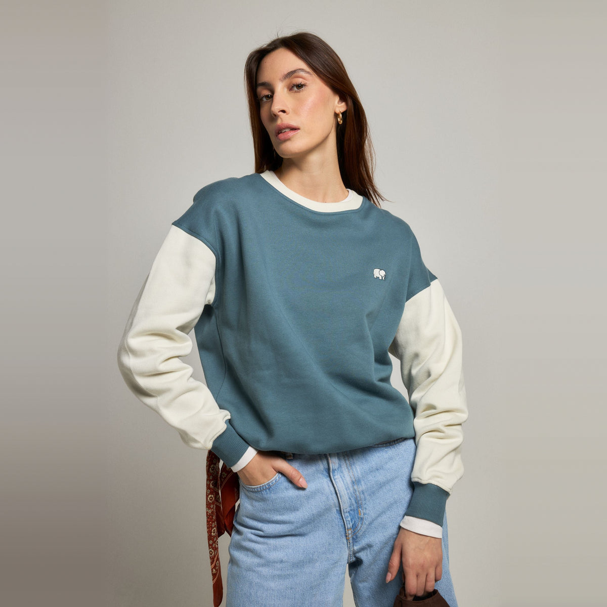 Women's Color Block Oversized Sweatshirt