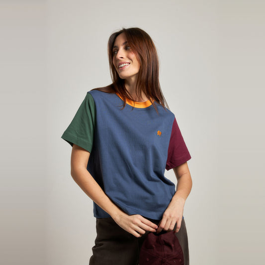 Women's Color Block T-Shirt Trendsplant Blue